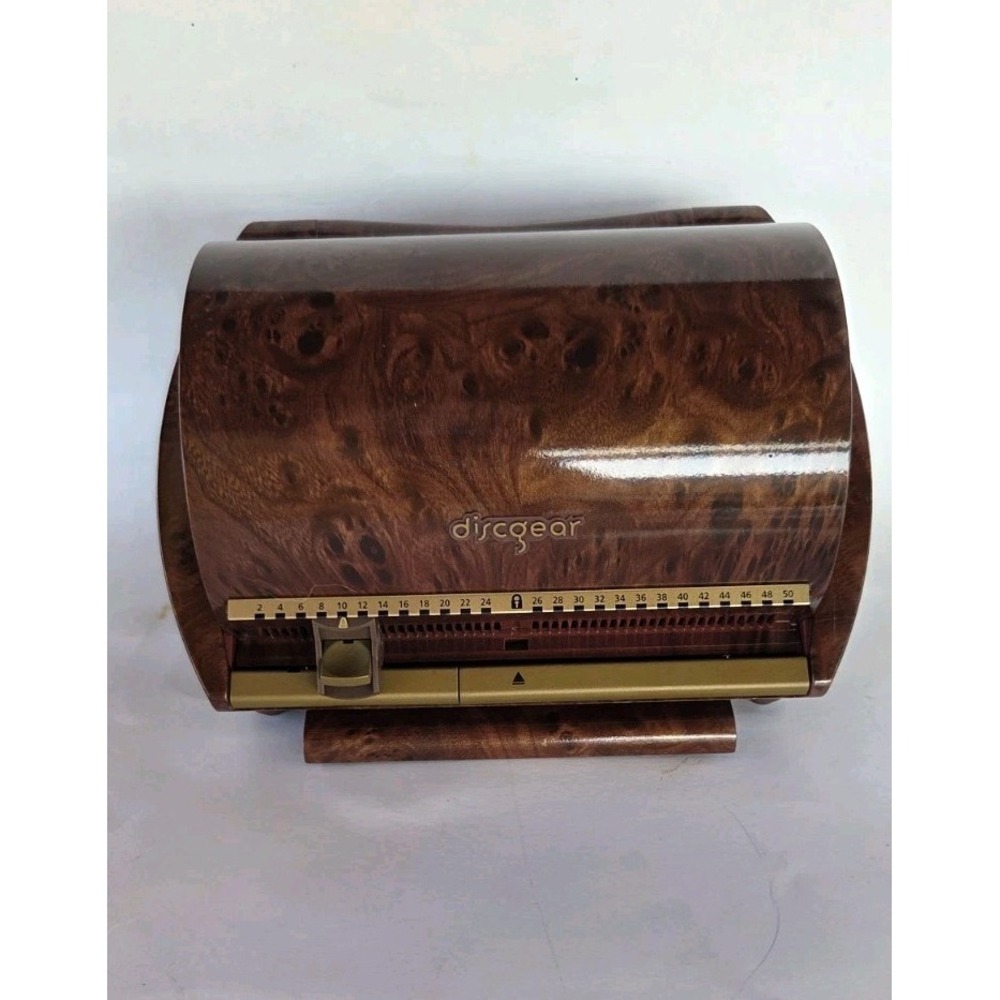 Discgear 50 CD Storage Carousel Faux Burl Wood CD Organizer Holder Dispenser
